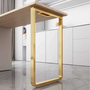 不锈钢圆弧岛台桌腿支架桌架梳妆台书桌脚餐桌腿吧台腿支撑柱电镀