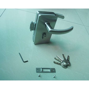 工厂直供 玻璃门锁 单边有框304不锈钢执手锁 铜芯不锈钢锁