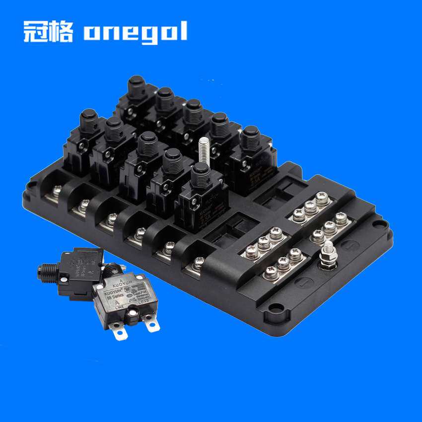 新款 DC12V 24V12路保护器座 可复位多路保险丝盒 12路断路器