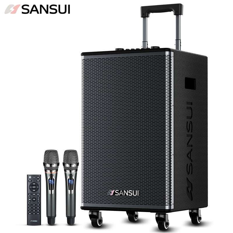 山水 SANSUI E08广场舞音响 户外音响k歌演出移动便携式拉杆