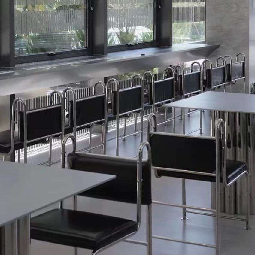 中古不锈钢椅子复古风餐椅家用咖啡厅椅子设计师创意个性民宿椅子