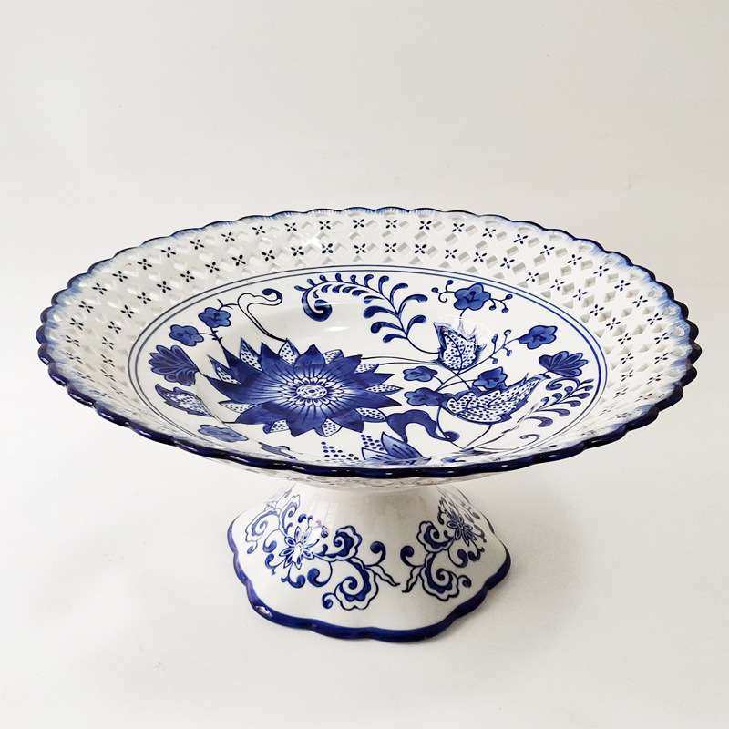 中式水果盘复古高脚盘点心盘高足茶点盘托盘清供盘青花瓷桌面摆件,玩具/童车/益智/积木/模型,遥控车升级件/零配件,淘宝优惠券,粉丝福利购,淘宝优惠卷