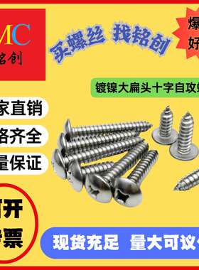 M3 M3.5 M4 TA镀镍大扁头 自攻螺丝 十字伞头木螺钉 自攻螺丝钉