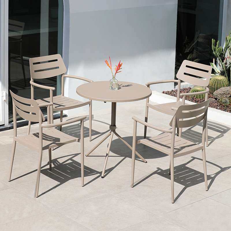 户外休闲桌椅创意奶茶店外摆桌椅铝合金室外露天防水防晒咖啡桌椅