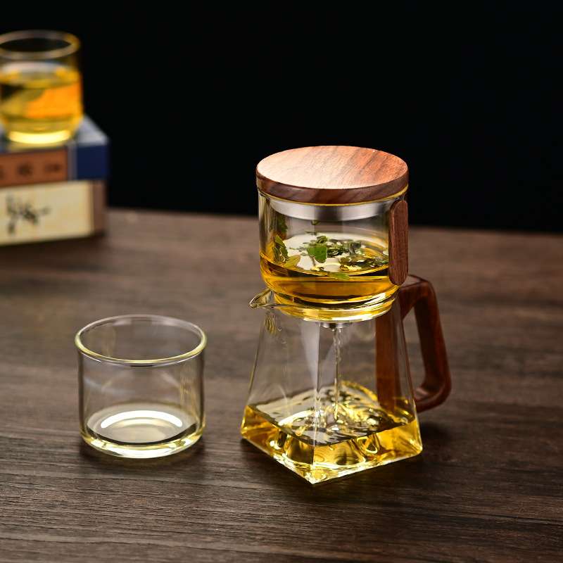 国潮风高硼硅玻璃茶水分离泡茶杯家用过滤透明茶壶高硼硅玻璃茶壶