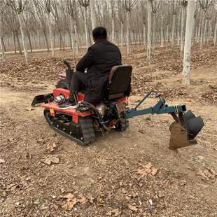 家用小型链轨手扶式开沟机多功能松土机电启动耕地机松土翻地机