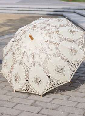 舞蹈婚礼手工棉花边伞蕾丝伞花边镂空满工伞纯手工雨伞防雨