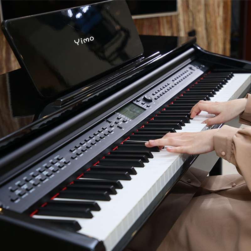 电钢琴88键烤漆重锤电子数码立体扬声器智能电钢琴推拉琴盖