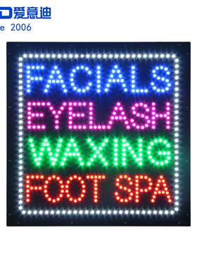 LED广告牌 LED FACIALS EYELASH WAXING FOOT SPA SIGN 60x60cm