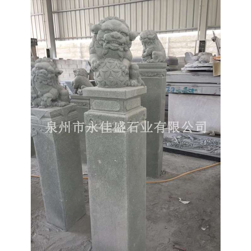 厂家现货花岗岩芝麻黑狮子柱芝麻灰拴马柱中式仿古栓马桩可来图订