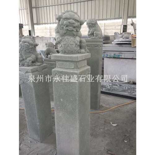 厂家现货花岗岩芝麻黑狮子柱芝麻灰拴马柱中式仿古栓马桩可来图订