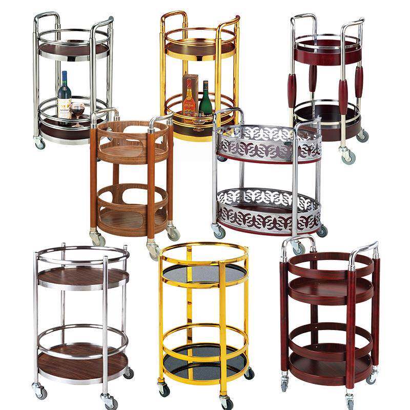 手推移动上菜餐车手推车送餐车酒水车不锈钢餐车酒店推车三层餐车