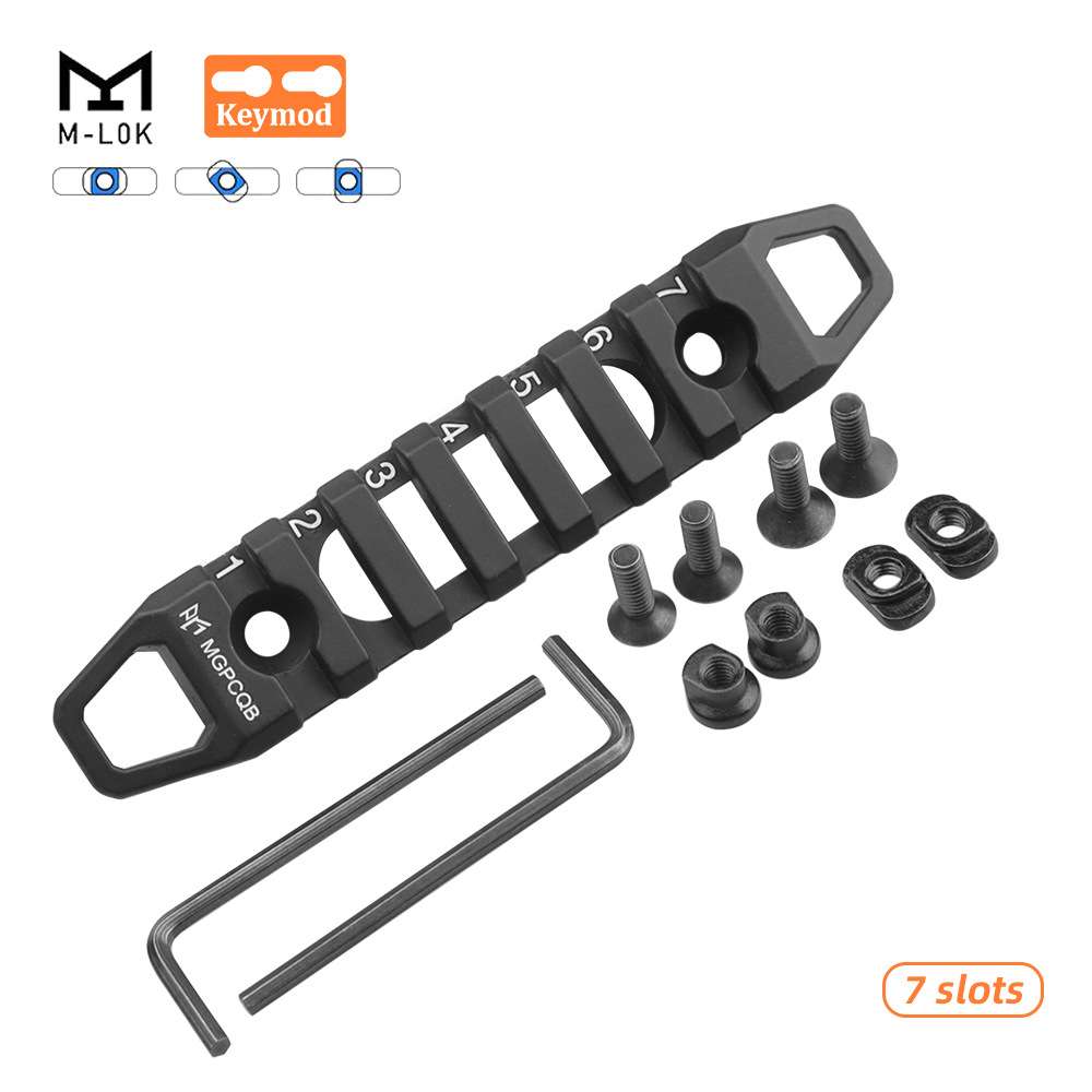 MGPCQB金属7槽导轨KEYMOD MLOK护木片20MM宽铝合金导轨