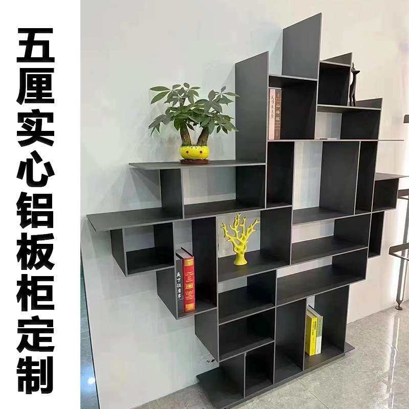 电视柜壁龛嵌入式金属酒柜铝板柜墙铝合金书柜家居收纳发光背板