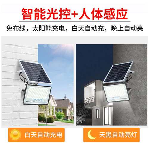 太阳能户外led感应家用投光灯防水壁灯庭院灯应急新农村路灯厂家