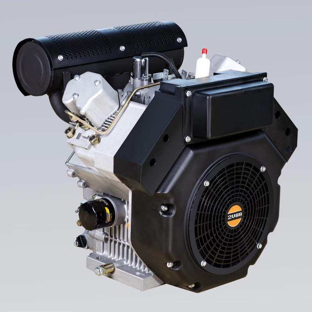 风冷柴油发动机 电启动 双缸四冲程912CC HD2V88单机动力 带油箱