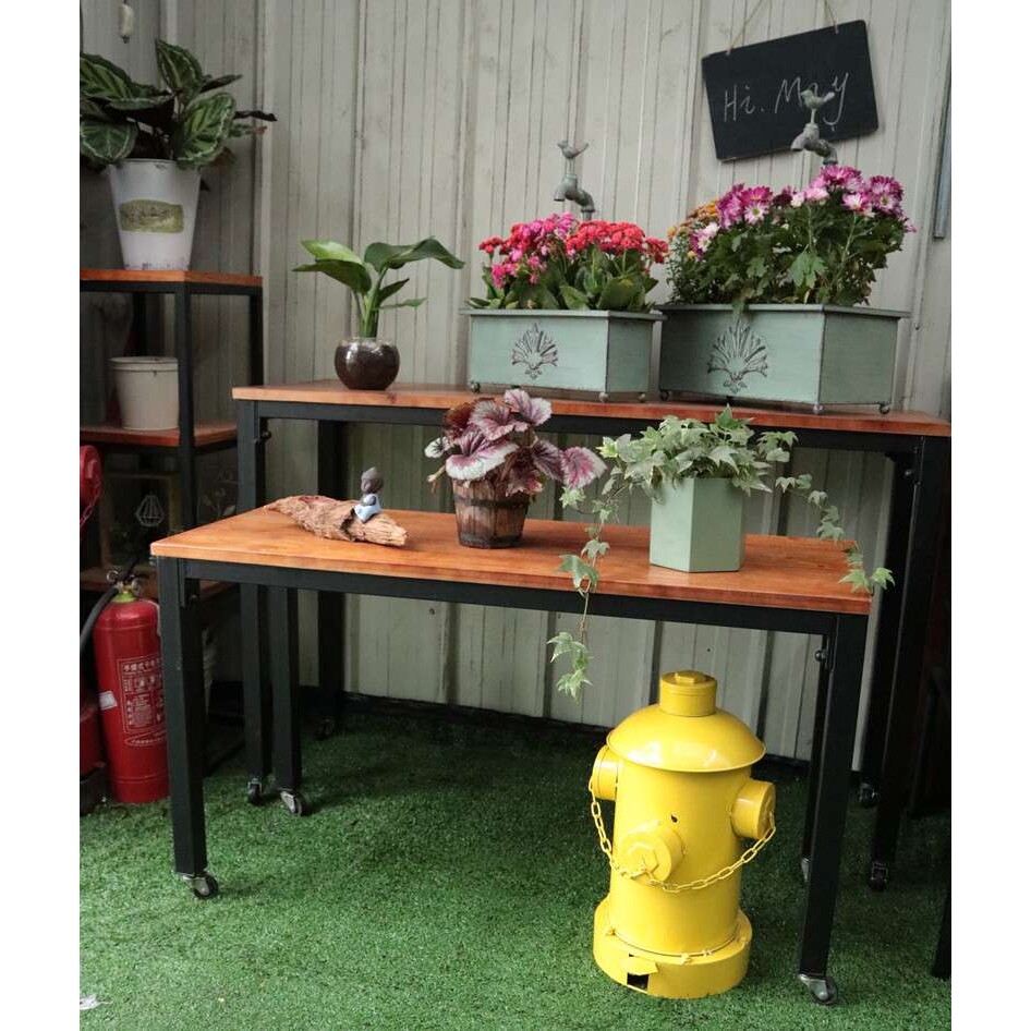铁艺书架展示桌桌子园艺服装店木质展示架木质家居用品美式家具