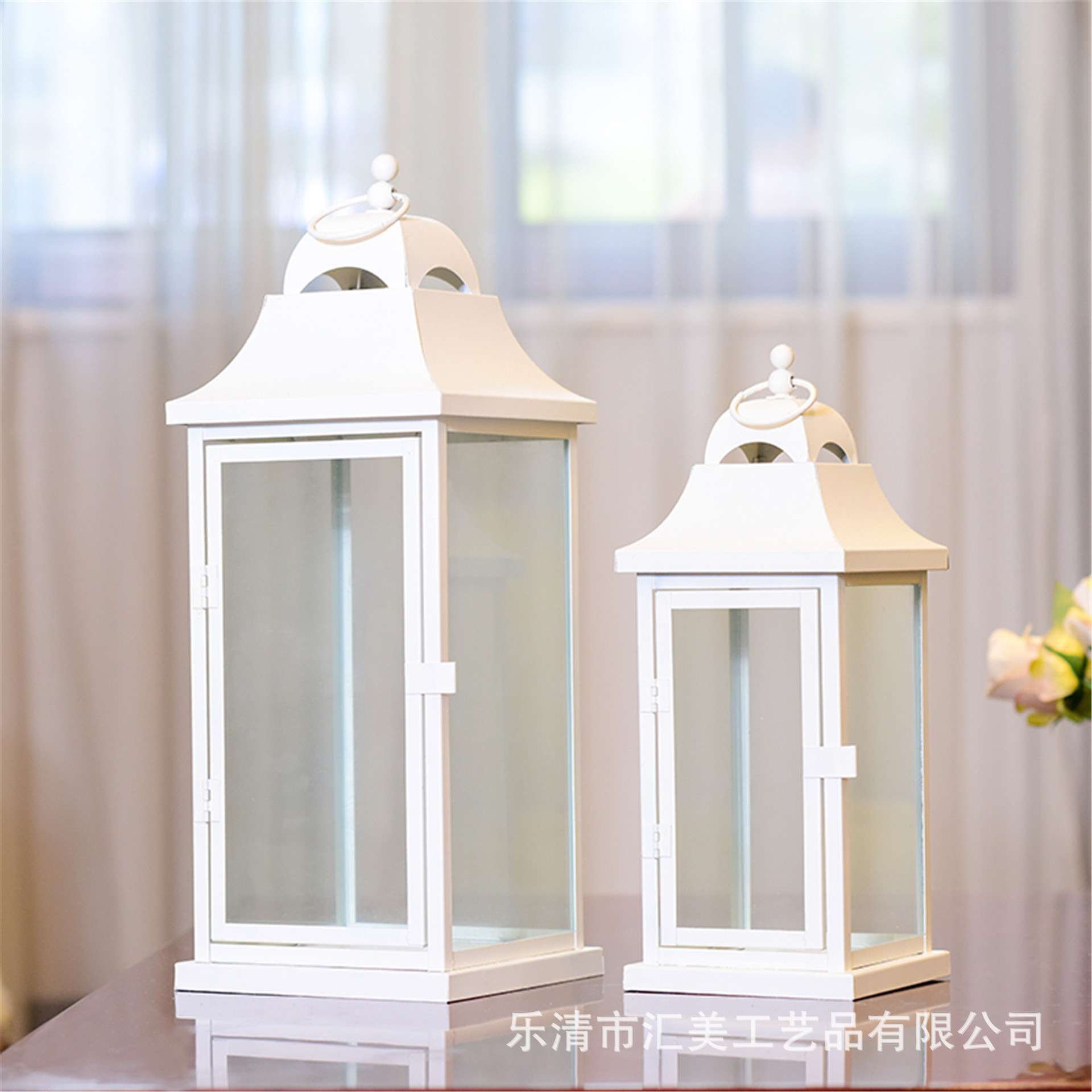 防风烛台楼盘样板房摆件风灯提灯装饰品户外防风蜡烛台饰品摆件
