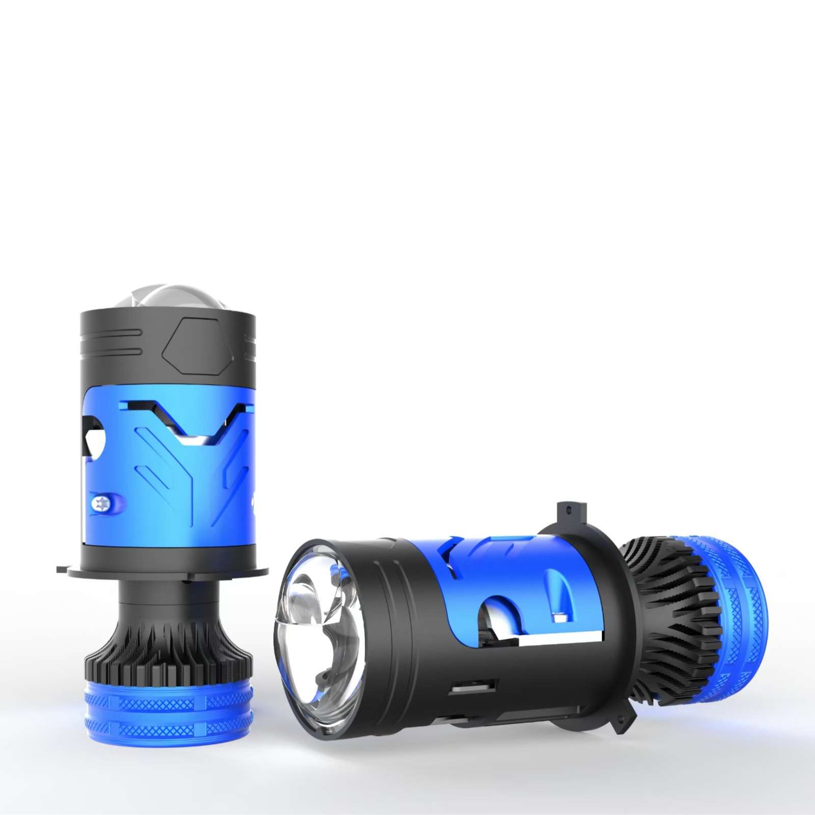 大灯单led汽车M01Y带前大灯单杯电机H4直射鱼眼灯泡双光透镜