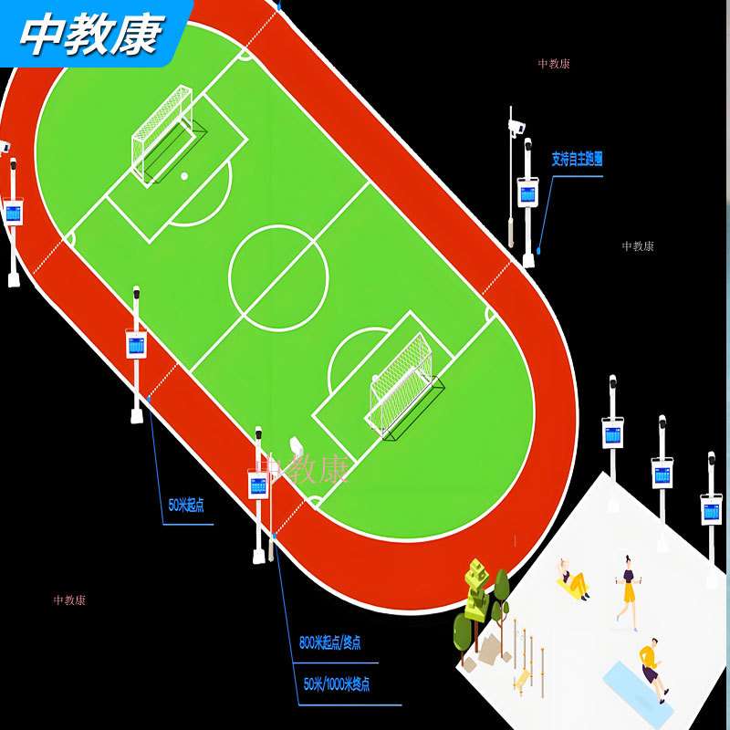 校园ai智慧体育设备ai智能跳绳ai体育锻炼屏ai智慧操场AI立定跳远