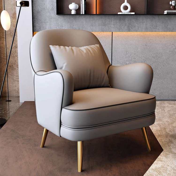 北欧轻奢单人沙发椅酒店沙发售楼处商务洽谈接待会客桌椅茶几组合