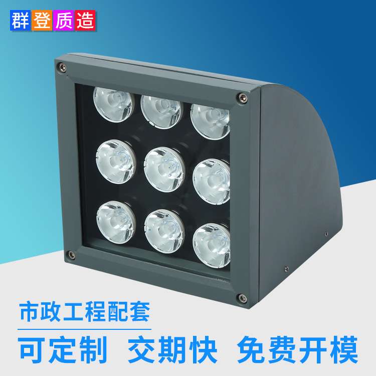源头厂家新款9*3W窄光束led弧形壁灯 户外防雨一束光扇形壁灯