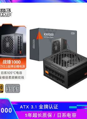 超频三 战锤KN1000 额定1000W 金牌全模组电源 ATX3.1 日系主电容