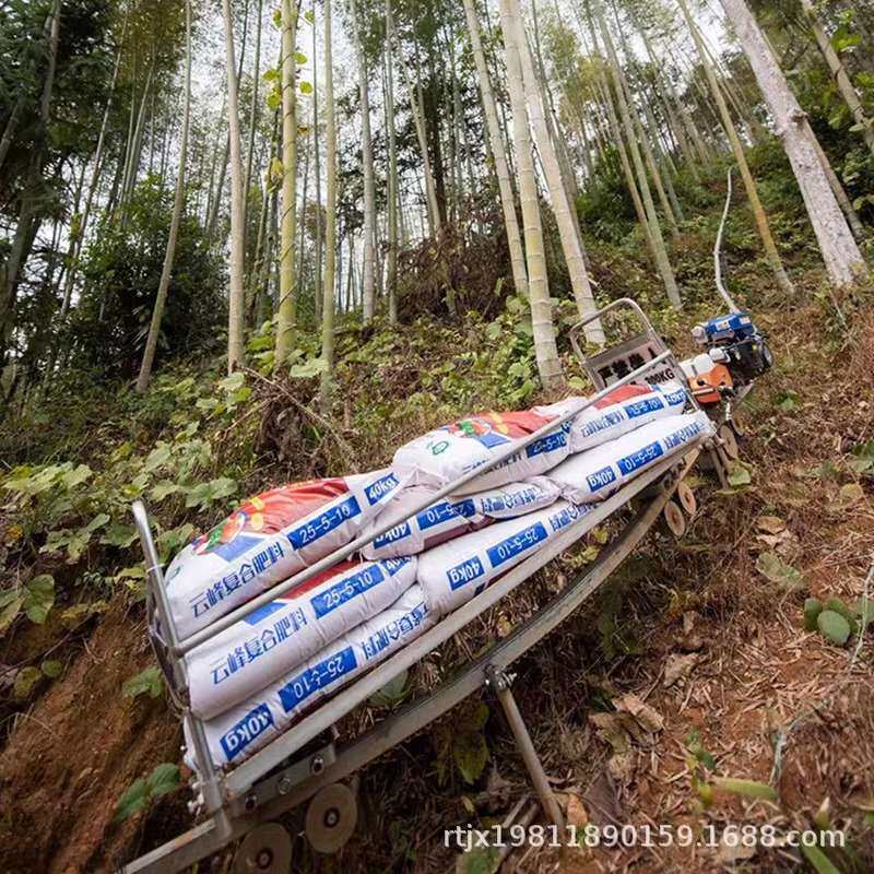 山地单轨运输车汽油大马力山区农用载重果园爬坡拉货搬运车轨道车