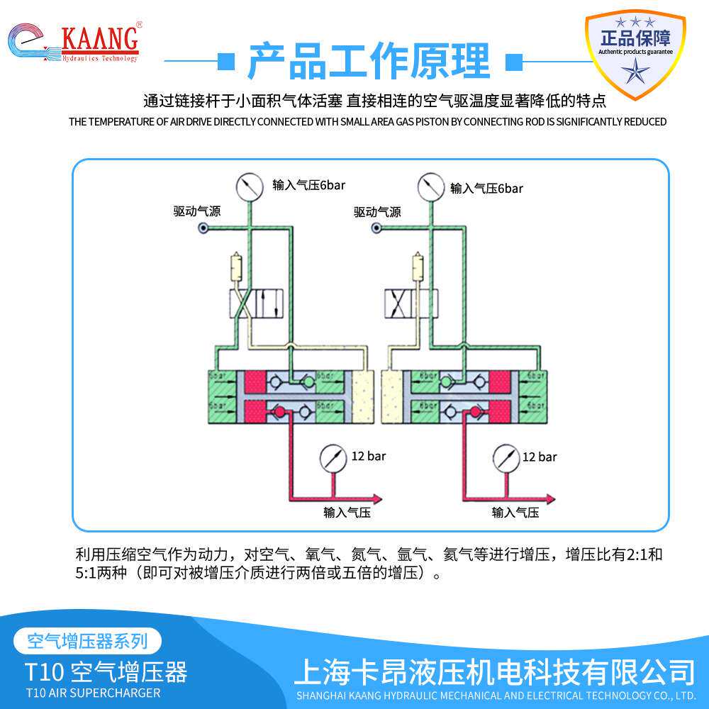 上海卡昂厂家直供气动增压泵空气增压机专业不锈钢压缩空气增压泵