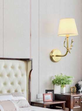 北欧led壁灯现代简约客厅墙壁灯创意鹿角走廊楼梯灯卧室床头灯具
