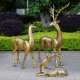 园林景观雕塑仿铜仿真梅花鹿摆件商场幼儿园装 饰品户外玻璃钢动物