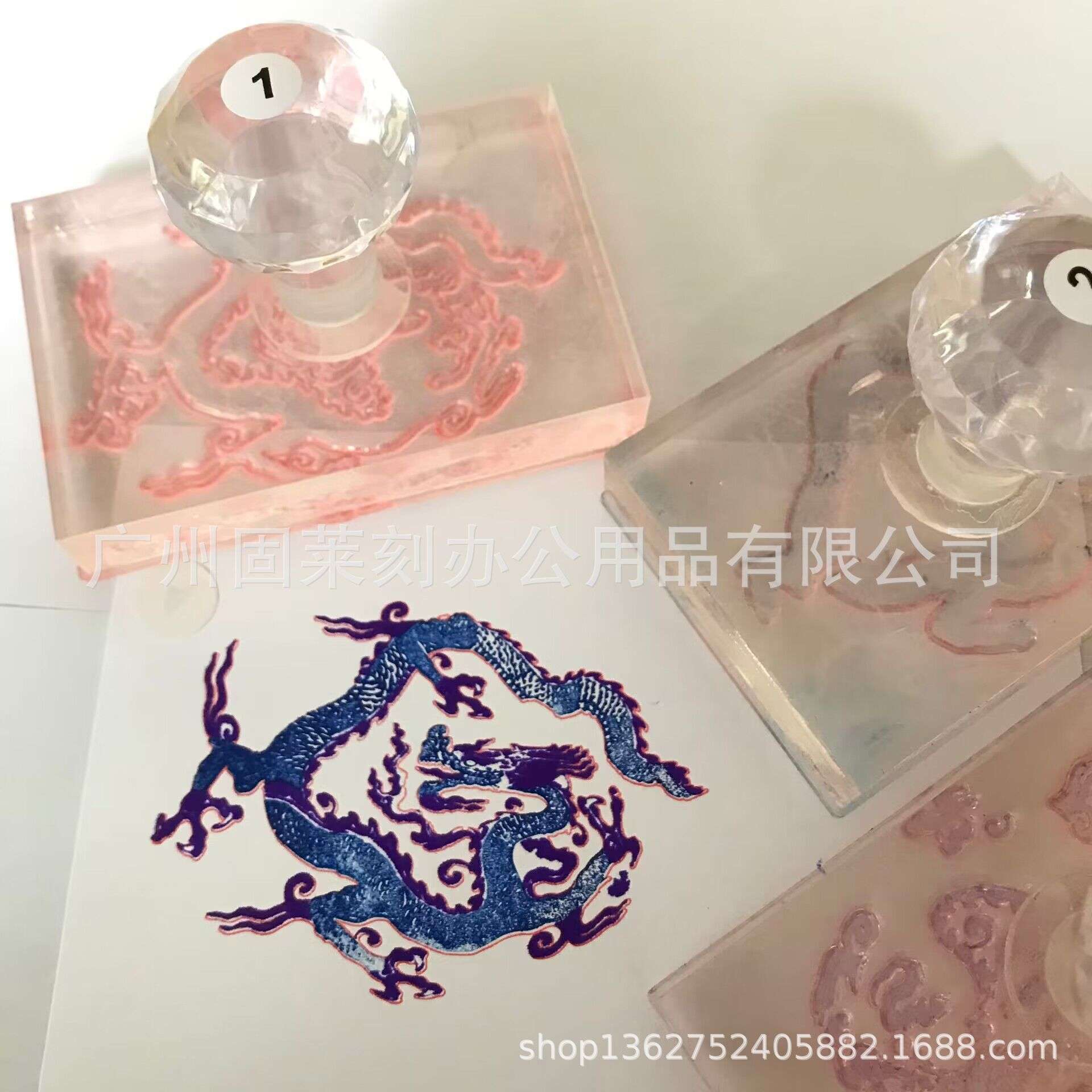 叠印手账胶皮印章 透明亚克力印章 风景图案水晶印章景点手账印章
