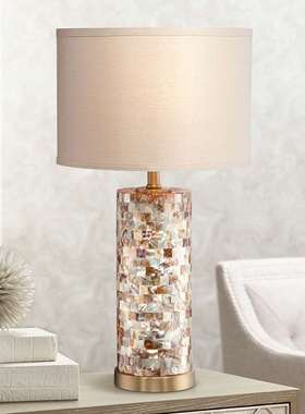 北欧贝壳台灯卧室床头简约现代创意客厅书房遥控可调光轻奢LED灯