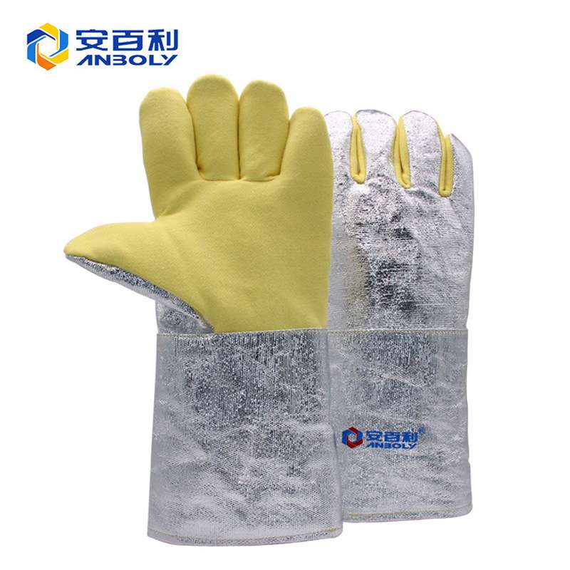 安百利ABL-S57 500度耐高温隔热手套 36cm阻燃锻造铝箔芳纶手套