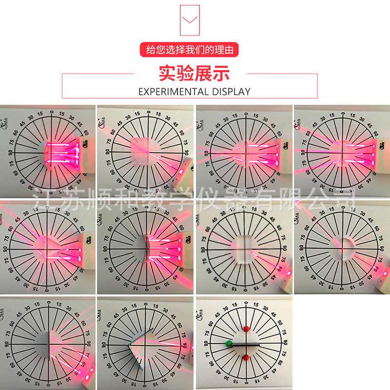 光学实验盒 初中科学实验器材 三棱镜凸透镜凹面镜套装