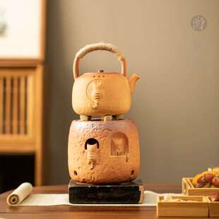 围炉煮茶炭炉套装家用猫咪炭烤炉子木炭烧烤火茶壶炉提梁壶侧把壶