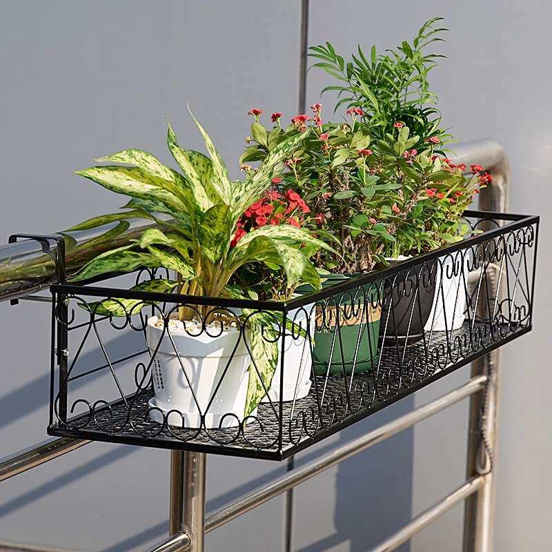 花架置物架阳台花盆挂式悬挂铁艺室内窗台窗外栏杆花架子植物架