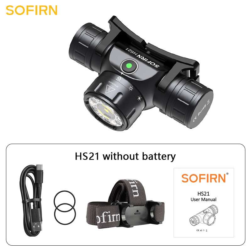 索菲恩HS21强光带挥手感应头灯聚范红光聚光泛光18650电池