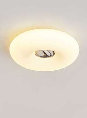 法式奶油风灯具日式主卧餐厅书房圆形奢石感led卧室吸顶灯