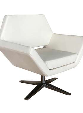 HFC-318A异形白色休闲椅洽谈客厅单人沙发可定颜色布艺售