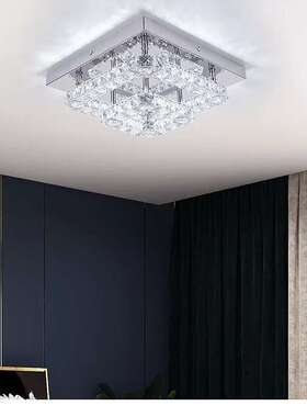 现代简约LED方形过道玄关水晶入户客厅卧室吸顶灯具灯饰厂家直供