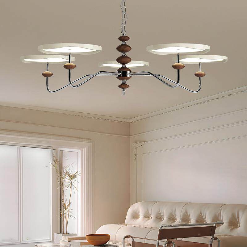 2024年法式奶油风餐厅客厅吊灯中古星轨吊链护眼大厅主灯全屋灯具