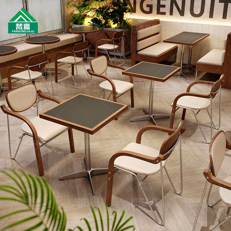 网红西餐厅桌椅组合轻食西餐厅餐桌椅现代简约奶茶咖啡店桌椅