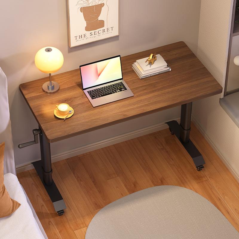 可移动床边小桌子学生宿舍学习书桌带轮出租房简易手摇升降电脑桌