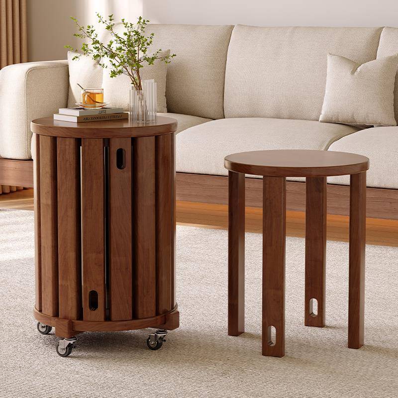 实木叠叠凳家用可叠放圆凳子客厅沙发边几备用凳子加厚结实耐用