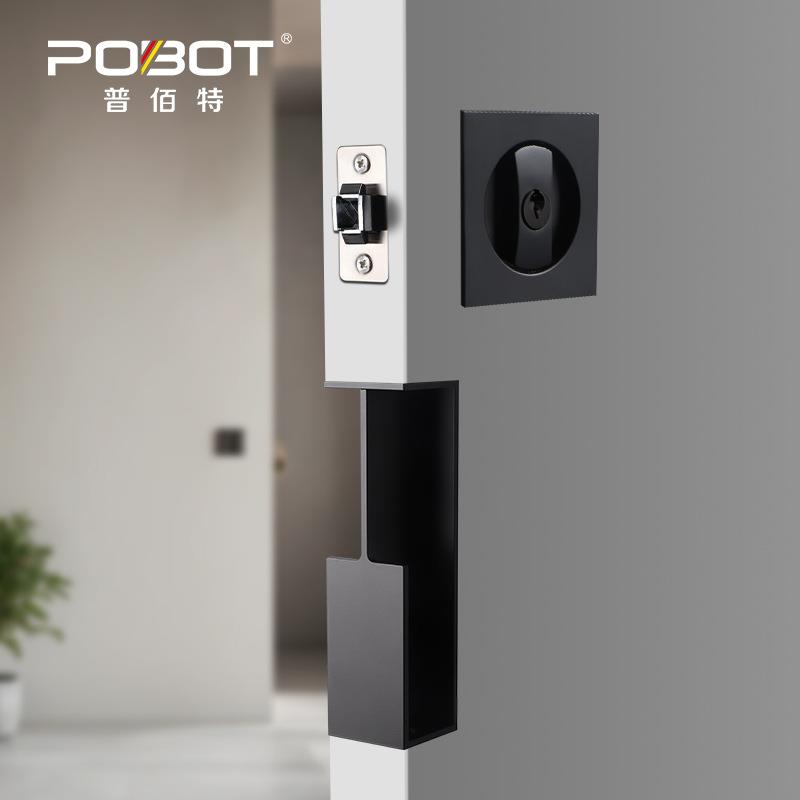 口袋隐形门拉手带锁嵌入式方形移门钩锁滑动门锁室内浴室推拉门锁