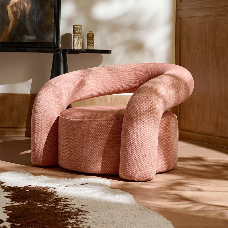 设计师单人沙发椅意式轻奢客厅休闲懒人沙发弧形诺拉单椅懒人沙发