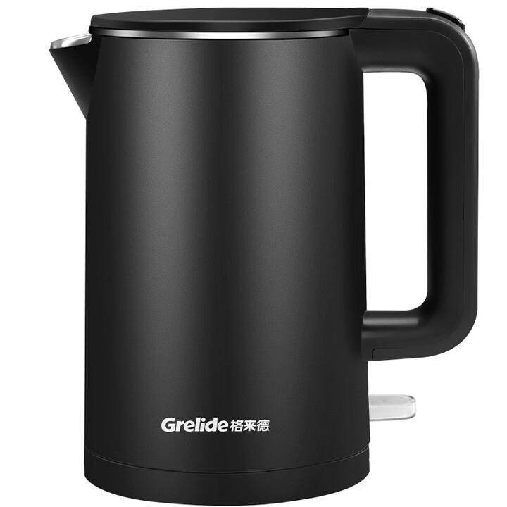 格来德HD1010 热水壶酒店1L容量烧水壶800W低功率双层防烫电水壶