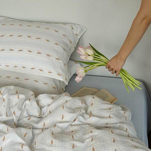 小清新纯棉四件套全棉床单被套法式复古公主风少女心春秋季床品