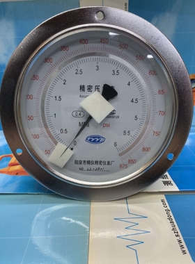 精密压力表双刻度轴向带边YB150ZT  0.4级150MM MPA/PSI单位阳泉
